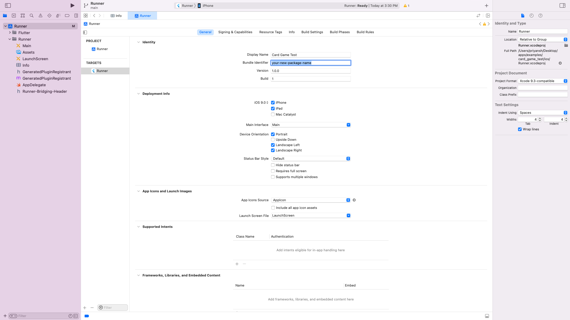 Change Package Name iOS