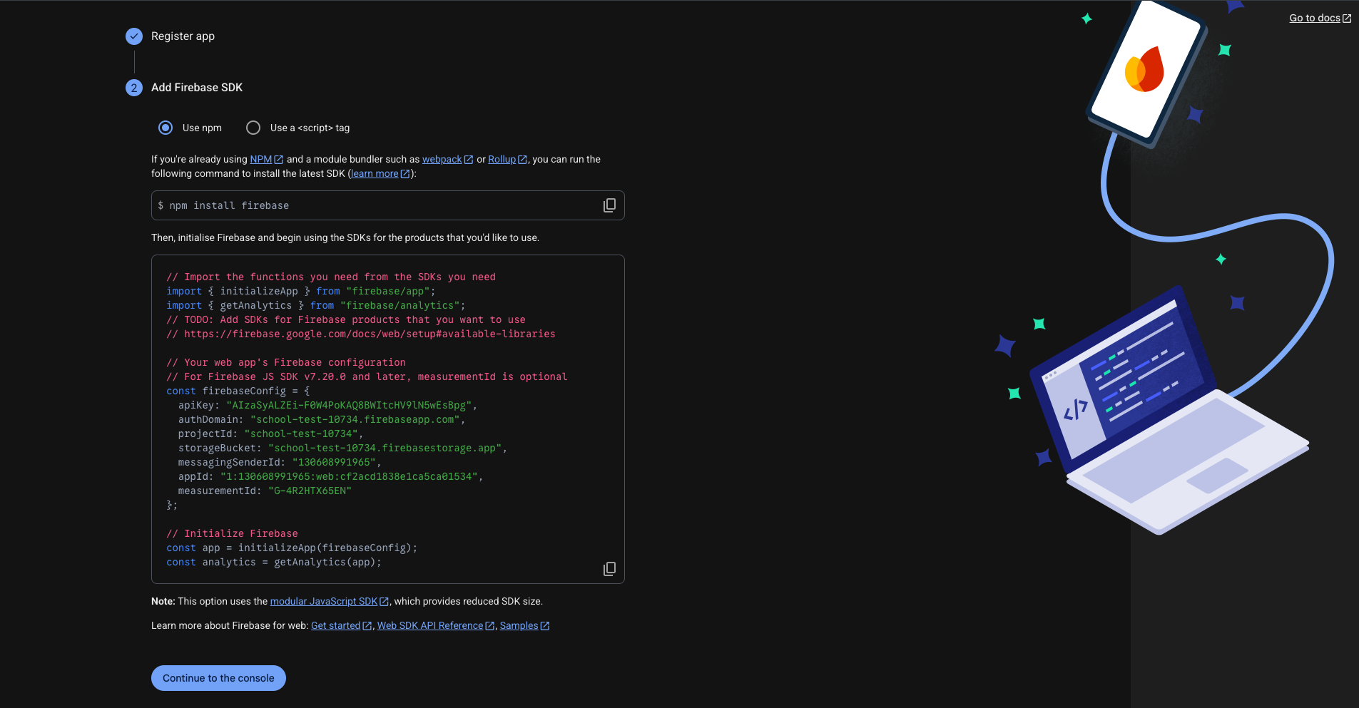 Firebase Config Keys